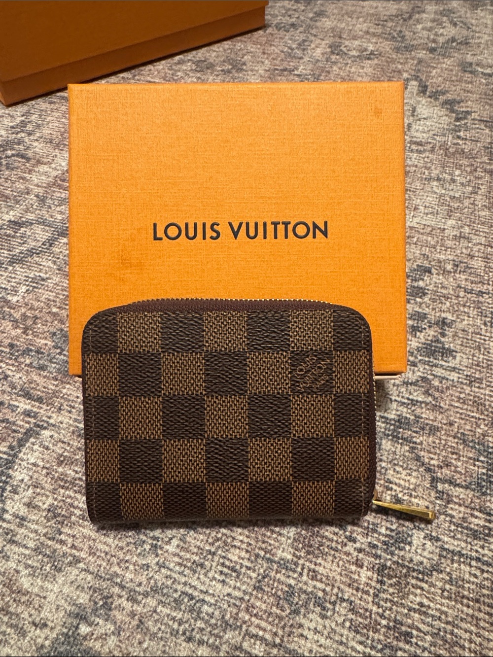 Louis Vuitton Brown Damier Ebene Compact Zip Card Holder
